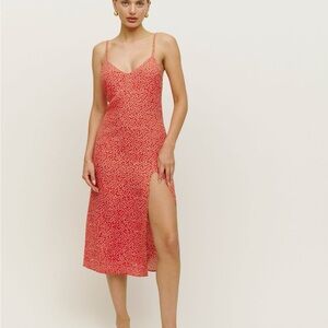 Reformation Crimini Dress in Red Floral